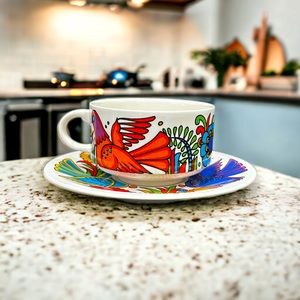Vintage Flat Cup & Saucer Set Acapulco (Older, Milano Shape) by VILLEROY & BOCH